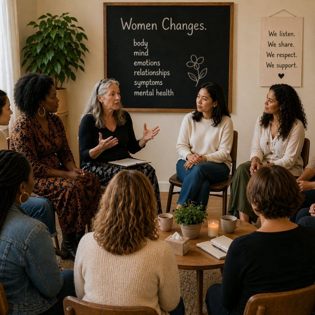 A group of women sitting in a circle